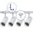 Complete Set 1-Phase Rail L 1 x 1,5 Meter White | incl. 4x Spot + GU10 2700K 3W Dimmable + End Cap, Power Connector and L -Connector