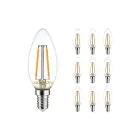 Multipack 10x Noxion Lucent LED E14 Candle Filament Clear 2.5W 250lm - 827 Extra Warm White | Replaces 25W